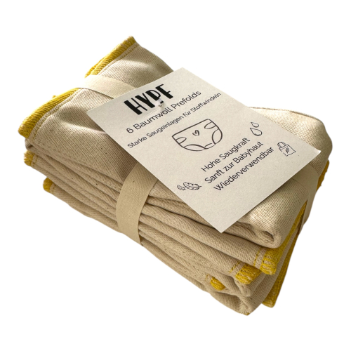 Hypf Prefold 100% Baumwolle - 6er Pack