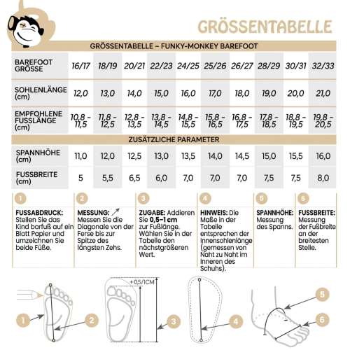 Funky Monkey - Kinder Barfuß Hausschuhe Soft mit Wildledersohle