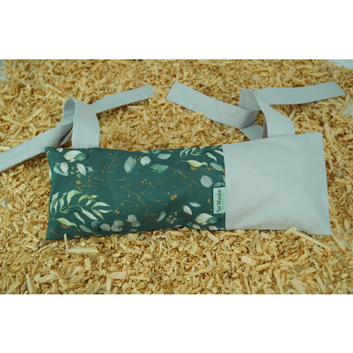 NoWaste Zirbenkissen Baby 12x32cm Eukalyptus / Grau