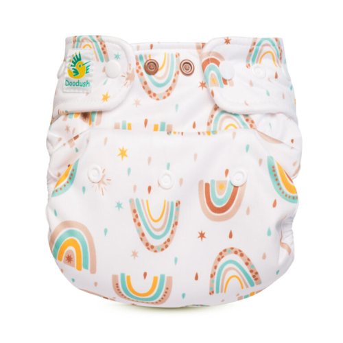 Doodush Überhose 2.0 (2-fach PUL) Snaps Newborn Rainbow