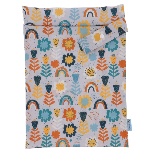 NoWaste WetBag  L Teals & Flowers