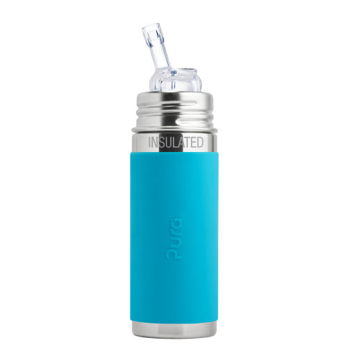 Pura Kiki Strohhalmflasche 250ml (isoliert) Aqua