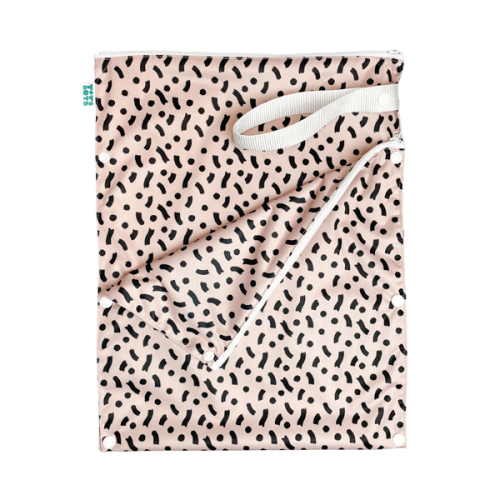 Totsbots Wetbag (Wet & Drybag) - trennbarer Wetbag mit zwei Fächern Pink Confetti