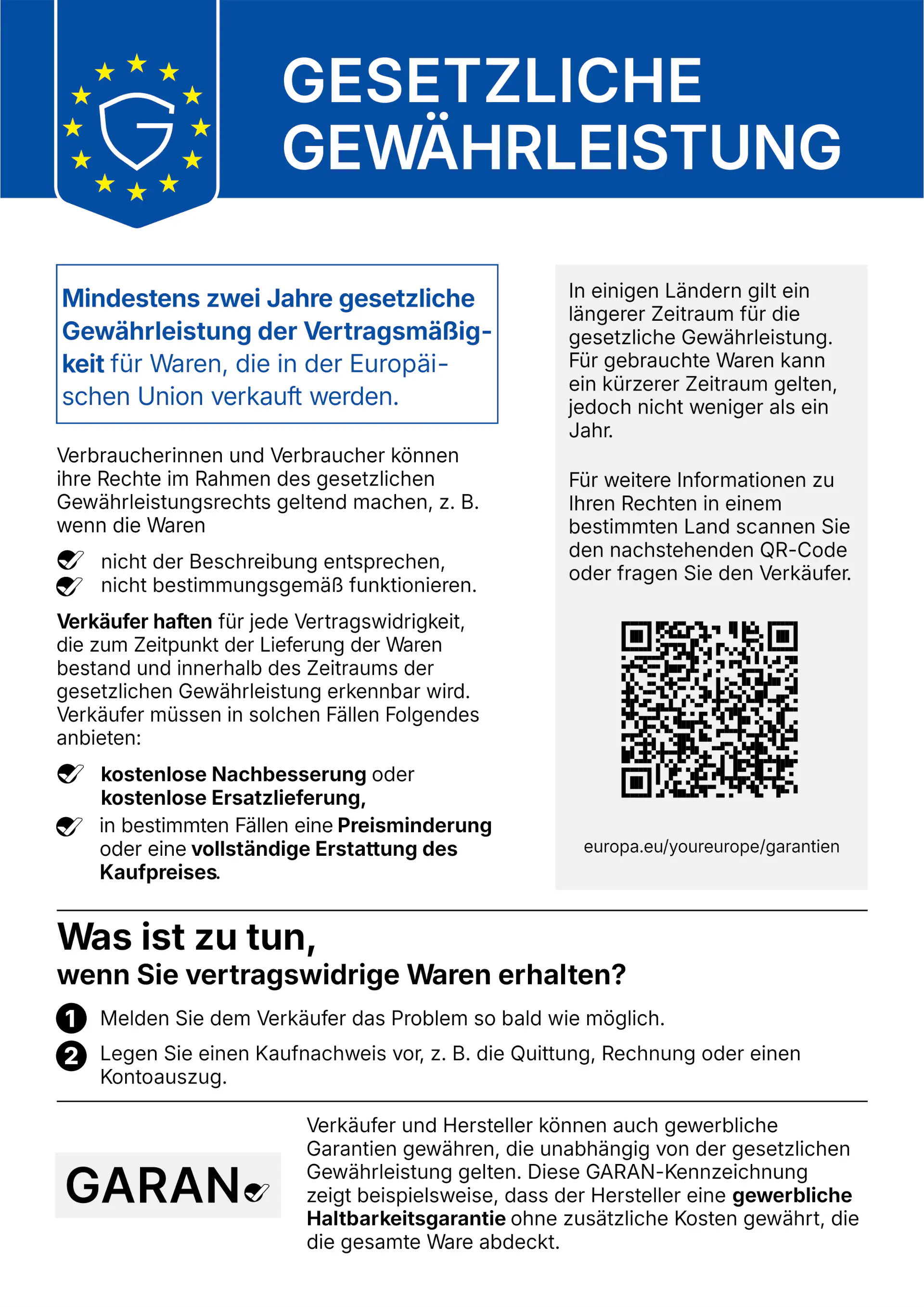 Gesetzliche Gewährleistung